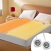 Bedsure Heated Mattress Pad Queen Size - Dual Controller Electric Mattress Pad, Fast Heating Bed Warmer with Deep Pocket, 10