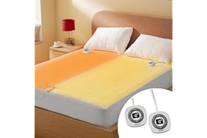 Bedsure Heated Mattress Pad King Size - Dual Controller Electric Mattress Pad, Fast Heating Bed Warmer with Deep Pocket, 10 Heat Settings & 12 Hour Timer Auto Shut Off (King, 78"x80")