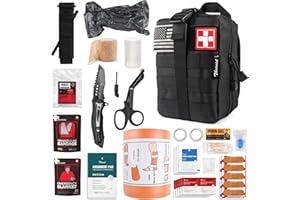 THRIAID Survival First Aid Kit with Tourniquet, 6" Israeli Bandage, Splint, Tactical Military Combat Molle IFAK for Wound Care, Bleeding Control, Trauma Hemorrhage and More