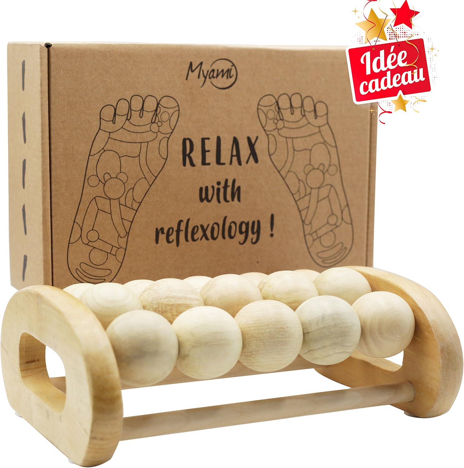 Wooden Foot Roller Massager Feet massage, relaxation, relaxation and relief of foot pain, heel