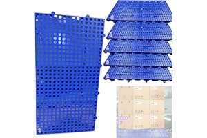 JIAHOHI 6 Round Holes Plastic pallets for Basement Storage Load Capacity 4500 lbs 23.6x11.8x1.18IN Plastic pallets Suitable for Factories, terraces Plastic Platform Easy to Put Together Randomly Placed
