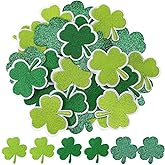 Kajaia 30 Pcs St. Patrick's Day Iron on Patches Shamrock Embroidered Patches Irish Green Repair Patch Clover Sew on Applique Patch for Clothing Jackets Hats Bag Sweater Jacket Pants(1.97 Inch)