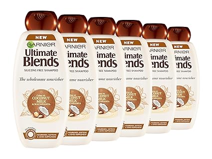 Garnier ultimate blends leche de coco seco cabello Champú, 360 ml, pack de 6