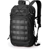 Mardingtop 15L Tactical Hydration Backpack, Small MOLLE Motorcycle Backpack with Helmet Holder, Military Daypack for Biking, Cycling, Hiking and EDC