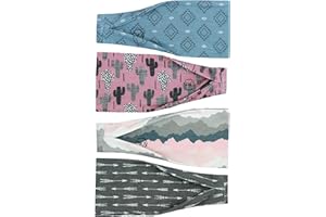 Maven Thread Women's No-Slip Sweat-Wicking Headband for Exercise and Yoga, 4-Pack