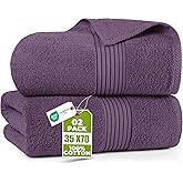 Utopia Towels - Premium Jumbo Bath Sheet 2 Pack - 100% Cotton Highly Absorbent and Quick Dry Extra Large Bath Towel - Super Soft Hotel Quality Towel (35 x 70 Inches, Plum)