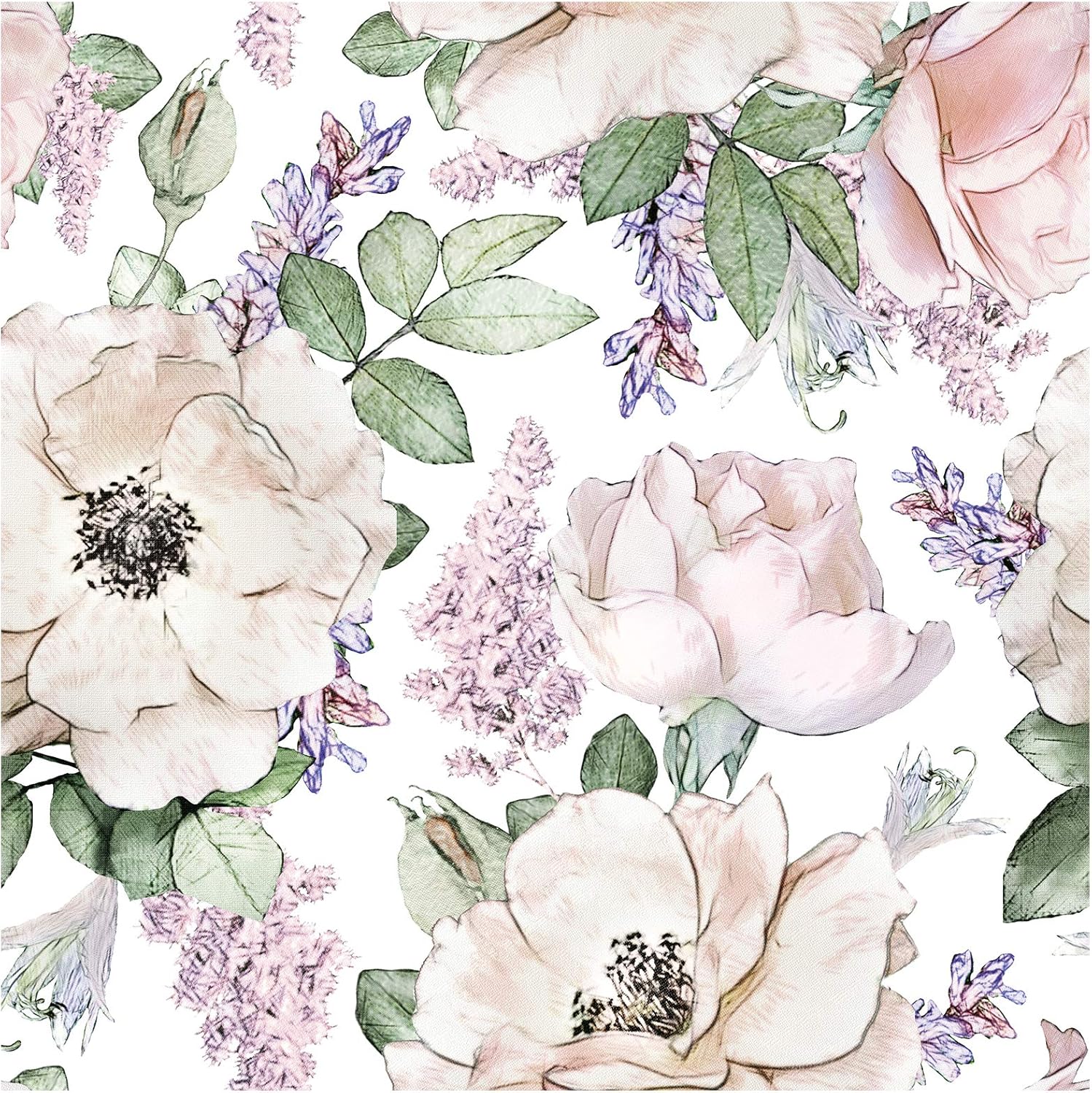 HaokHome 93012 Pfingstrosen-Tapete zum Abziehen und Aufkleben