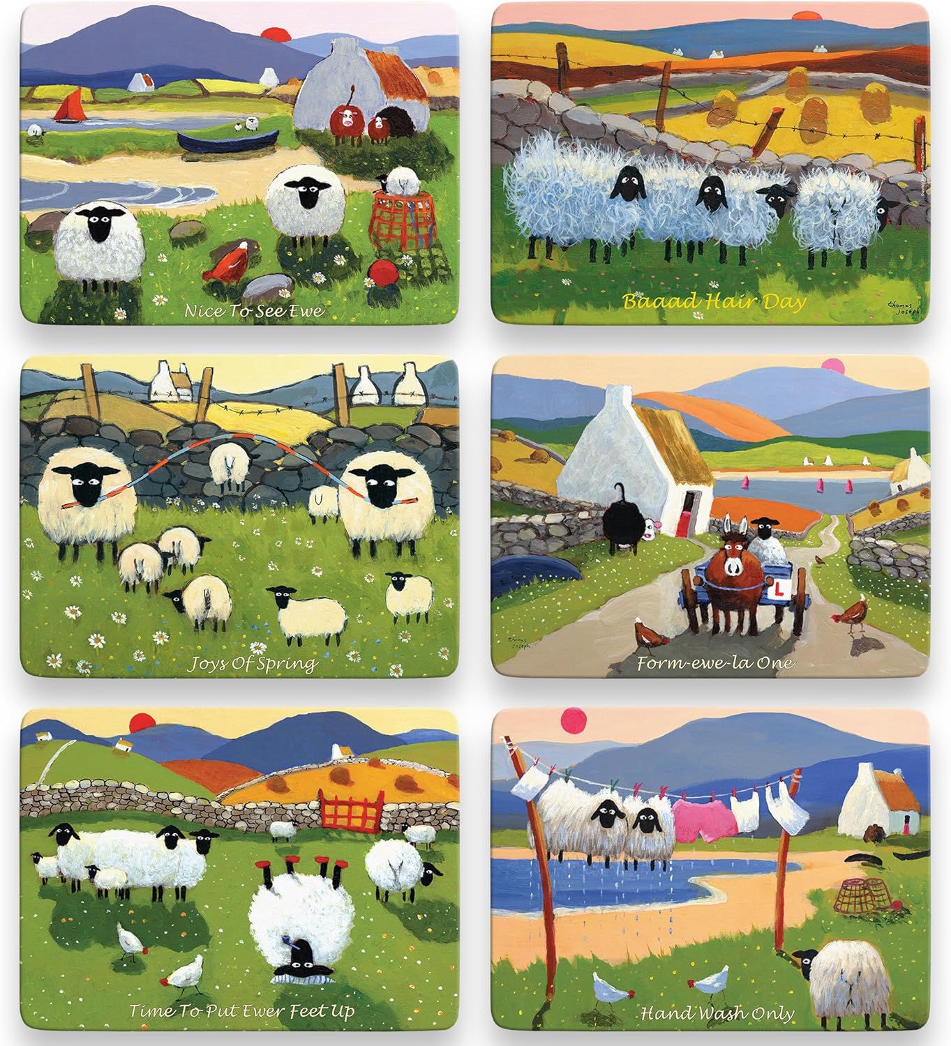 Thomas Joseph - Set of 6 Placemats (Edition 2), Multicolor, 29cm x 21.5cm