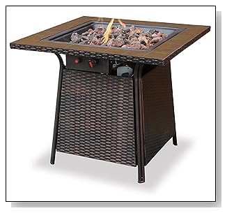 Uniflame GAD1001B LP Gas Outdoor Fire Pit with Tile Mantel