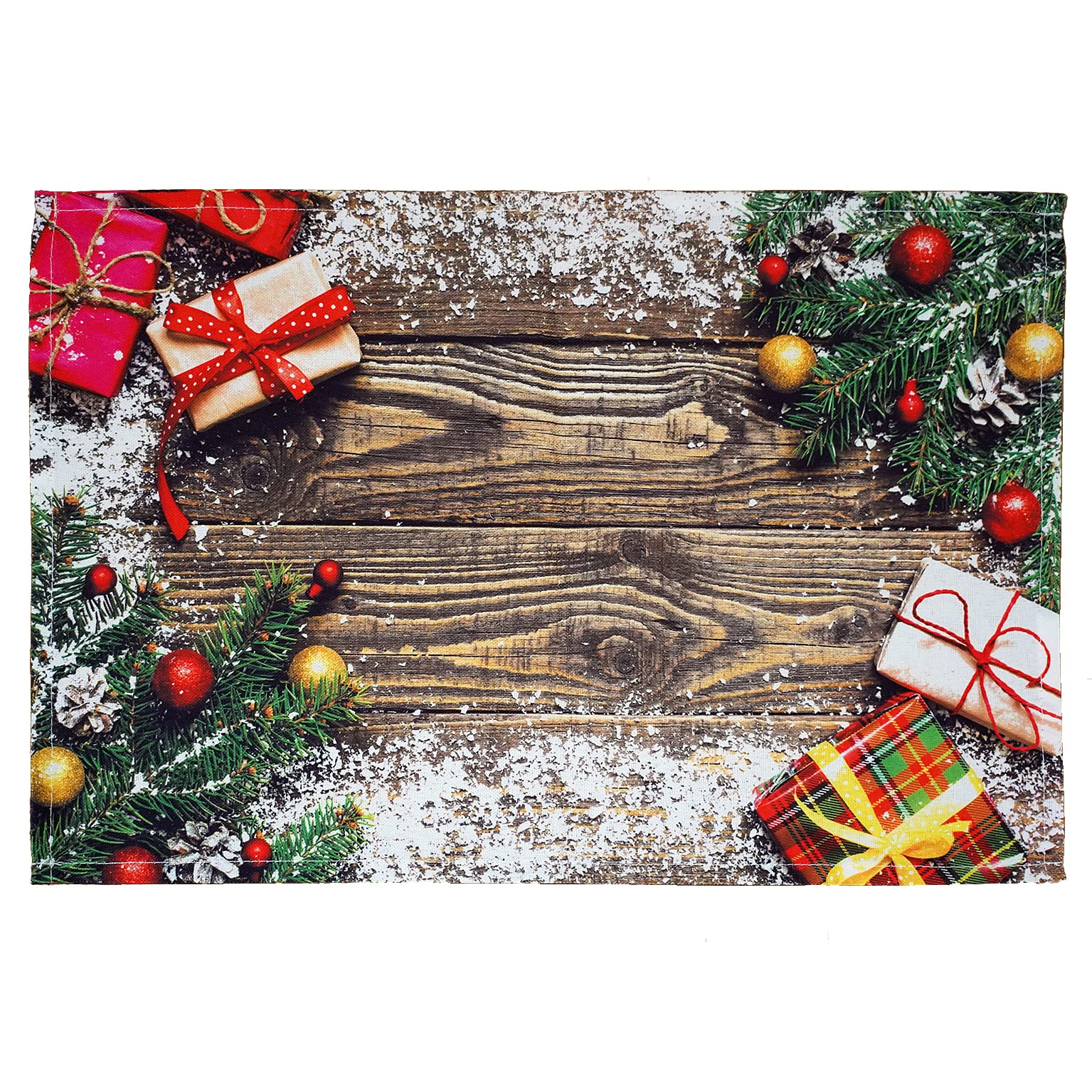 texpot Set of 2 Place Mats 30 x 45 cm 100% Polyester Gifts & Decoration on Wood and Snow