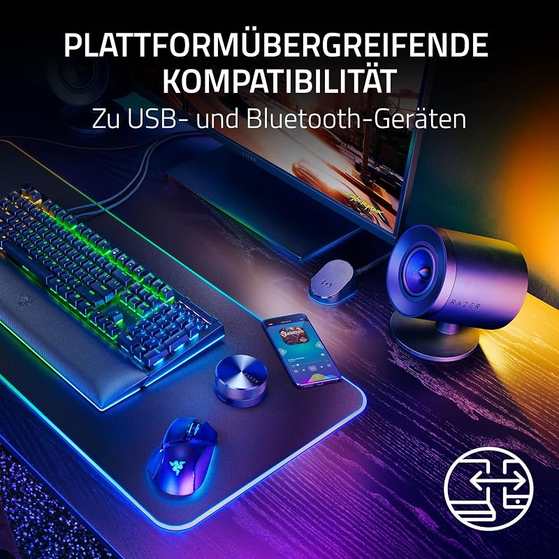 Nommo V2 Pro - Full-Range 2.1 Gaming-Lautsprecher für PC mit kabellosem Subwoofer und Remote (3-Zoll-Full-Range-Treiber mit Aluminium-Phase-Plugs, Nach Unten Abstrahlender Subwoofer) Schwarz