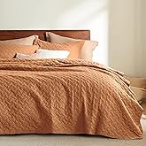Bedsure Quilts King Size - Lightweight Bedspreads King Size with Basket Weave Pattern, Soft Quilt Bedding, Hazel Brown Comforter Coverlet for All Seasons (106" x 96")