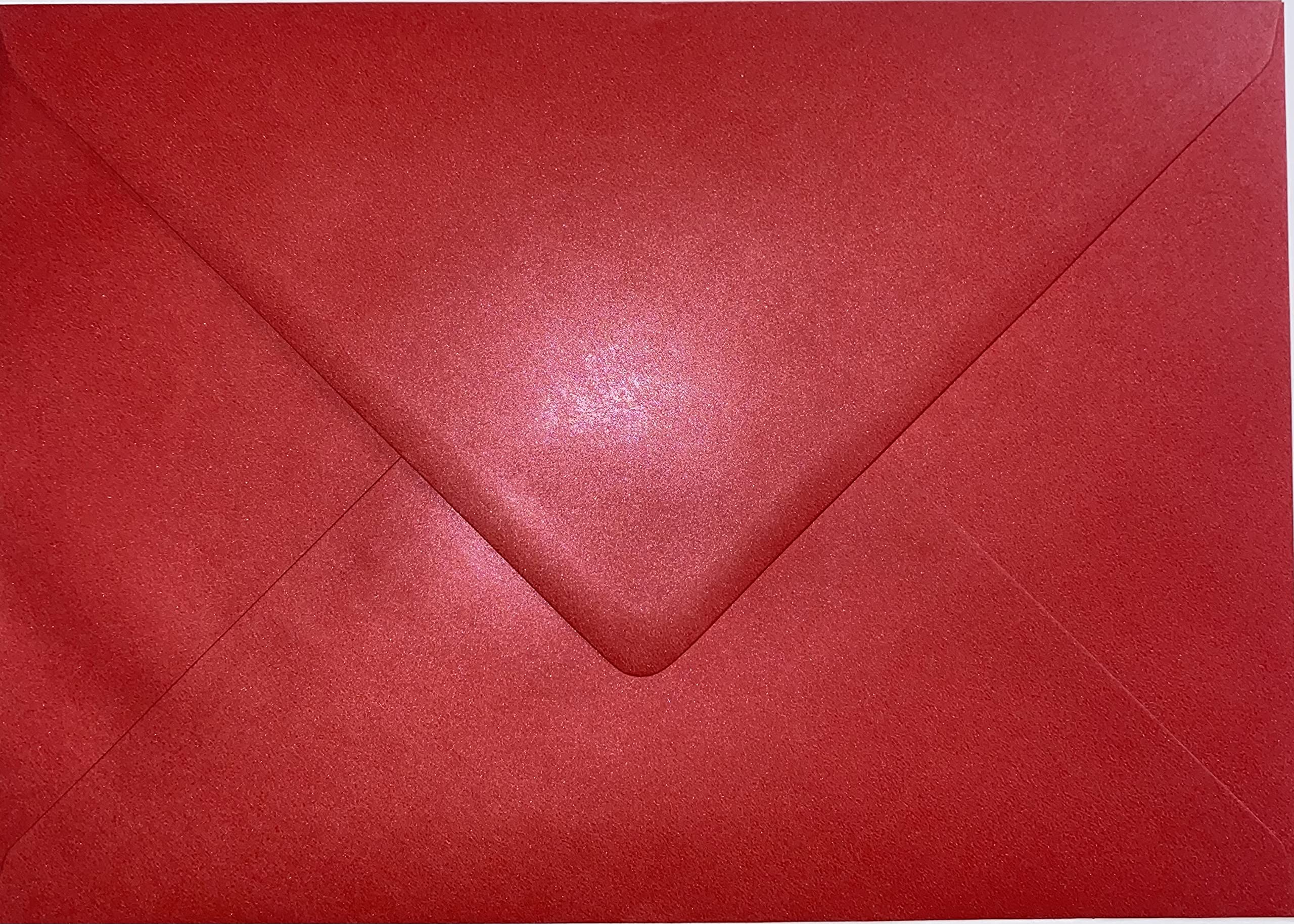 C5 (162x229mm) Coloured Envelopes Perfect for A5 Christmas Cards, Greeting Cards, Wedding Invitations, Crafts and Many More - Pack of 15 envelopes (Pearl Red)