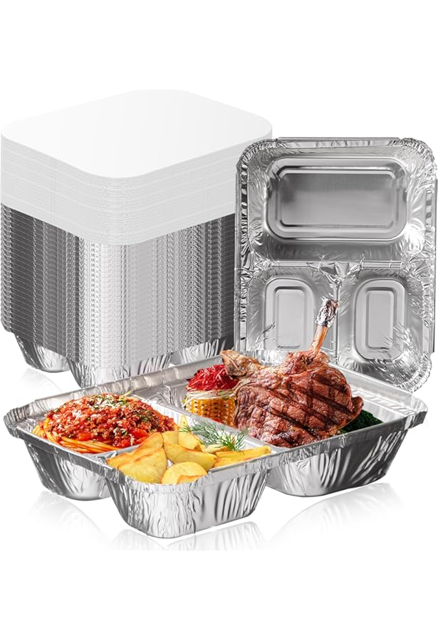 Amazon.com: Disposable Aluminum 4 Compartment T.V Dinner Trays