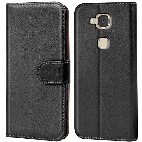 Verco Huawei GX8 Hülle, Handyhülle für Huawei GX8 > G8 Tasche PU Leder Flip Case Brieftasche - Schwarz