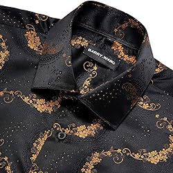 Barry.Wang Mens Mexico Shirts Silk Paisley Long