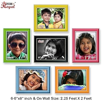 AJANTA ROYAL A-57 Synthetic Wooden Multi Color Photo Frames (6-6x8 Inch, Multi Color)