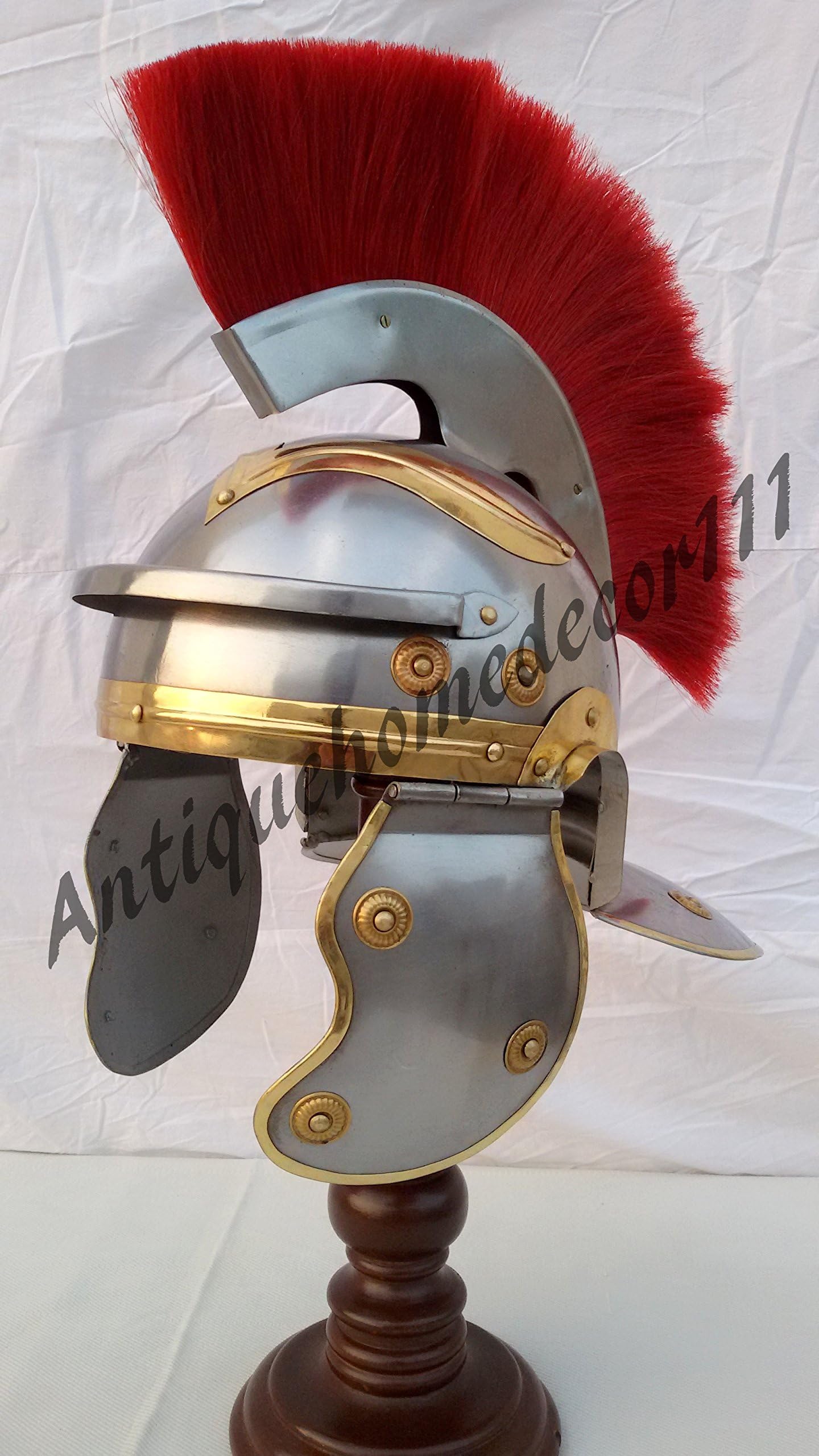Roman Officer Centurion Historical Helmet Armor Red Plume Adult Size Medieval