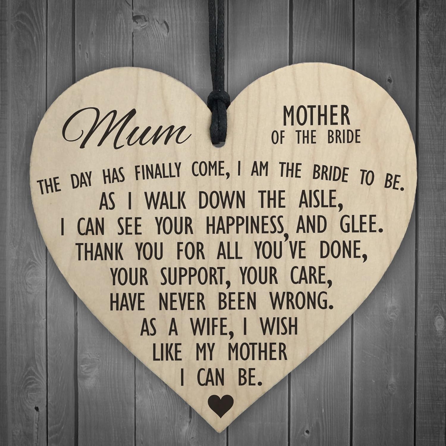 mother of the bride plaque