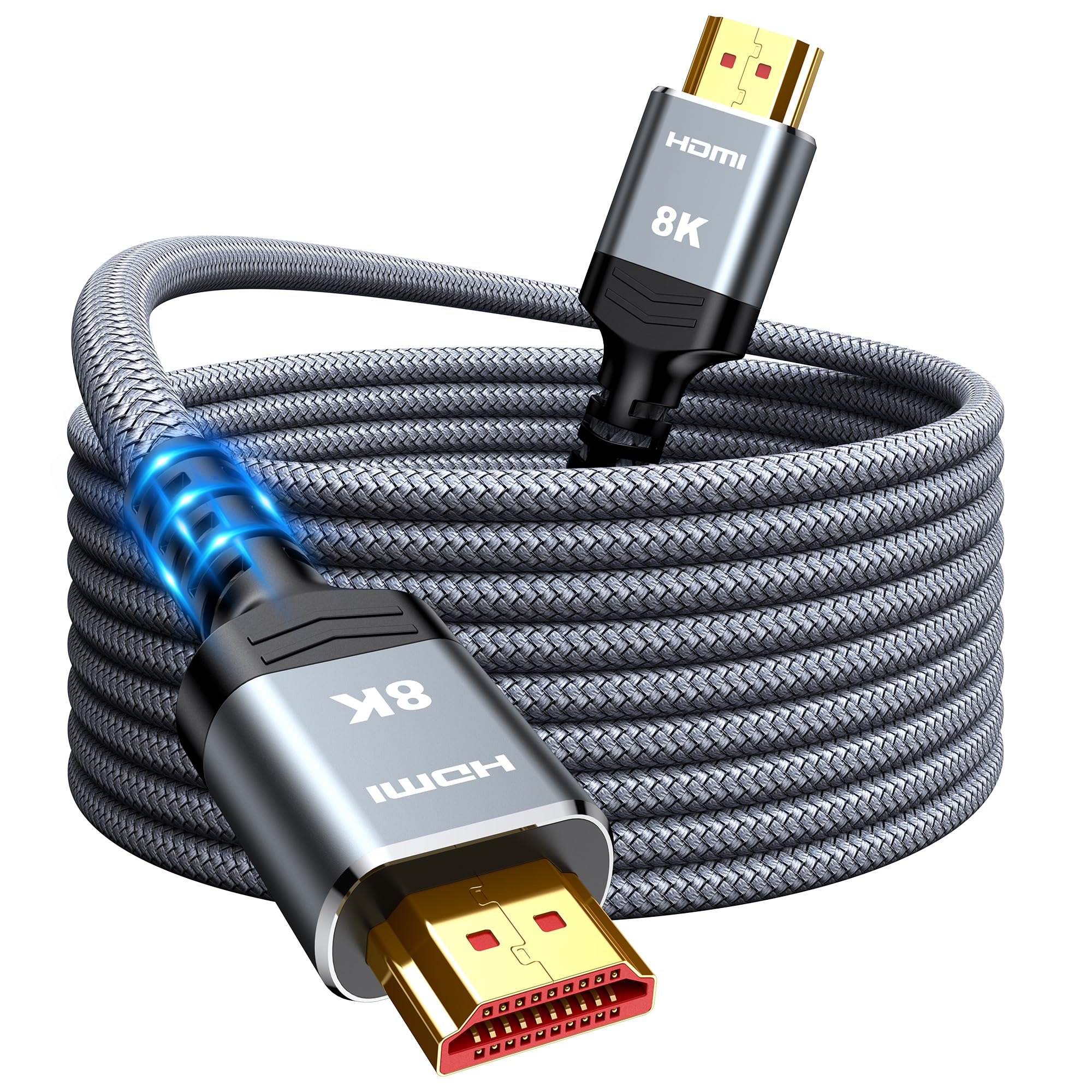 Snowkids 10m 8K HDMI Cable, HDMI 2.1 Cable, 8K@60Hz HDMI Lead, 4K@120Hz, eARC HDR10 4:4:4| 21:9, HDCP 2.2/2.3, 3D, VRR, Ethernet Function, Compatible with Latest game console/TV/HDTV