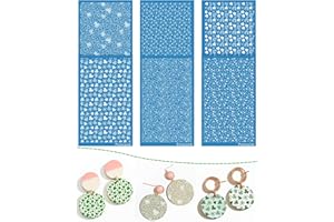 Puocaon Clover Clay Silk Screen - 6 Pcs St Patrick's Day Polymer Clay Silk Screen Stencils for Earrings Jewelry Making