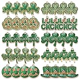 XOCARTIGE 40PCS St. Patrick's Day Shamrock Charms for Jewelry Making Assorted Enamel Irish Lucky Green Leaf Pendants Charms for Necklace Bracelet Earrings Making DIY Crafts Gifts