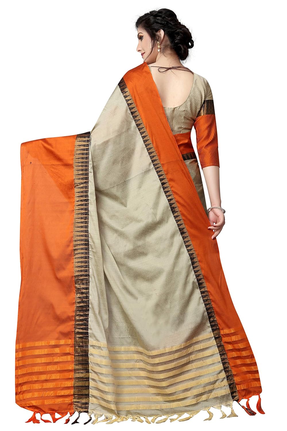 perfectblue cotton silk saree with blouse piece