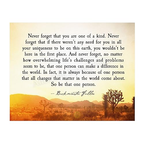 Amazon Com Buckminster Fuller Quotes Never Forget That You Are One Of A Kind Inspirational Quote Wall Art Sign 14 X 11 Motivational Poster Print Ready To Frame Perfect Home Office Classroom Library Decor Handmade