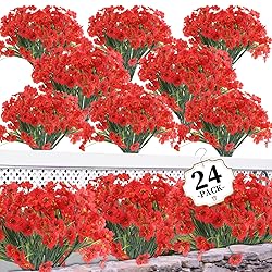 ColoPlay 24 Red Bundles Artificial Flowers for