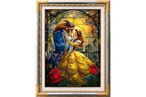 Leczany Cross Stitch Stamped Kits Patterns Craft Kit Needlepoint Full Range of Embroidery Starter Kits Beginners for DIY 11CT 3 Strands | The King and Princess 13×18.1 inches
