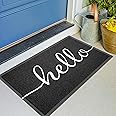 KILOCOCO Outdoor Mat Front Door Mat Welcome Mat Low Pile Door Mat Outdoor Entrance Non-Slip Outdoor Door Mat Kitchen Mat High Traffic Area Easy Clean Entrance Mat Hello Door Mat Indoor,18"x30"