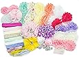 Baby Shower Games Party Supplies Station DIY Headband Kit by JLIKA - Make 20 Headbands and 2 Clips - DIY Hair Bow Kit - Pastel Collection (Small Size)