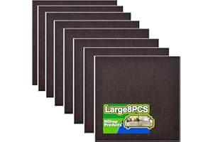 HILLTOP PRODUCTS 8 Pack - Brown Self Adhesive Square Furniture Felt Pad Surface Protector for Hardwood, Tile, Laminated Floor - Cut into Any Shape