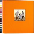 potricher Linen Hardcover Photo Album 4x6 1000 Photos Large Capacity for Family Wedding Anniversary Baby Vacation (Orange, 1000 Pockets)