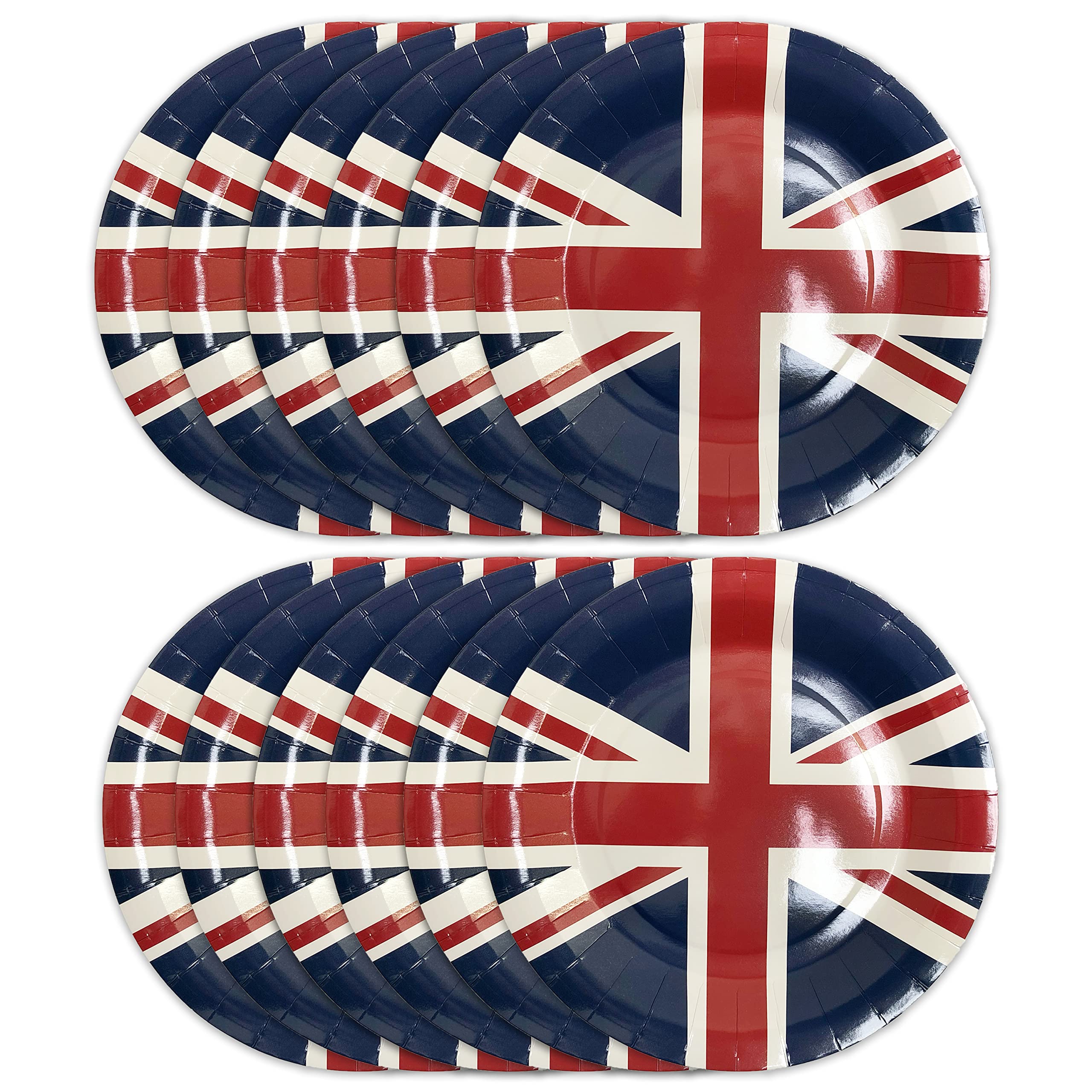 Robelli Union Jack Tableware King's Coronation Great Britain GB Flag - 24 x Paper Plates