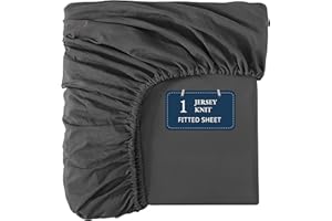 Lane Linen Queen Fitted Sheet Only - 4 Way Stretch Knitted Deep Pocket Queen Bottom Sheet - Fits Upto 16" Mattress (No Flat Sheet), Wrinkle Free, Soft Microfiber Fitted Sheet Queen - Charcoal