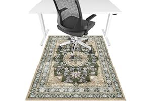LREEDY Office Chair Mat for Hardwood Floor & Tile Floor,36"X 48" Heavy Duty Desk Chair Mat for Hard Floors, Under Desk Rug for Rolling Computer Chair,Anti Slip,Low Pile Carpet Floor Protector-Green