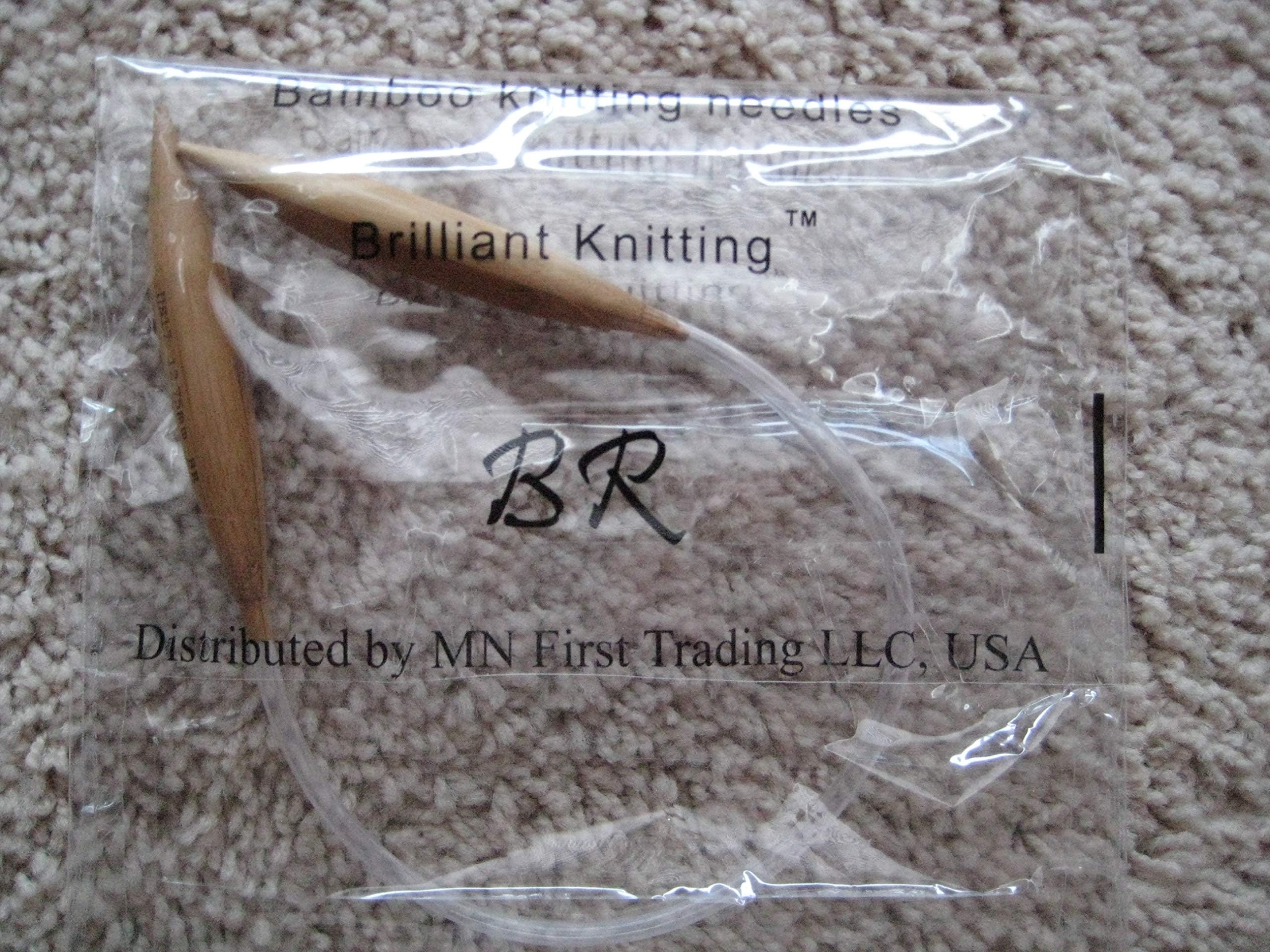 Bamboo Circular Knitting Needles Size US 17 (12.0 mm) Brilliant Knitting (BR Brand), Length 16" inches