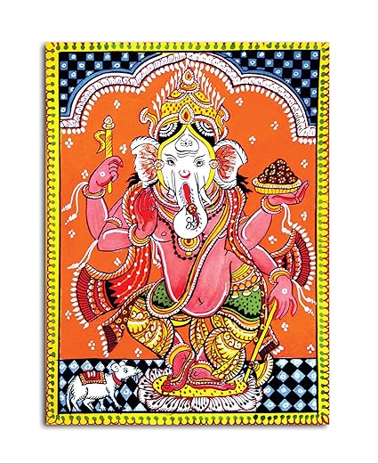 Tamatina Rajasthani Canvas Paintings Vastu Ganesha Phad