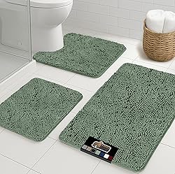 GORILLA GRIP Bathroom Rug Sets 3 Piece, Bath Mat