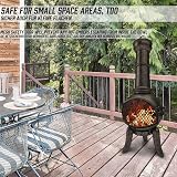 Jago Outdoor Chiminea 108cm Cast Iron Patio Heater with Hinged Mesh Door view 6