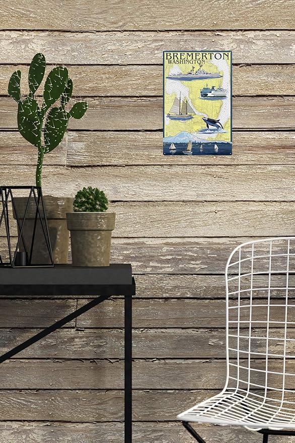 Amazon Com Lantern Press Bremerton Washington Nautical Map