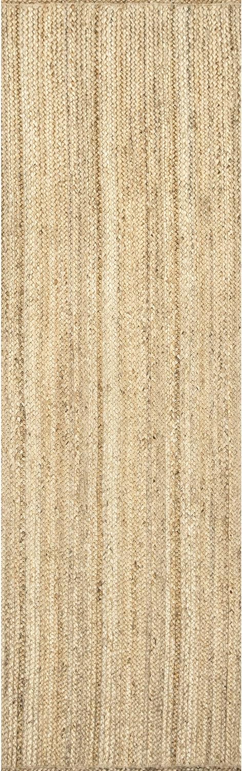nuLOOM Rigo Hand Woven Farmhouse Jute Runner Rug, 2' 6" x 6', Natural: Furniture & Decor