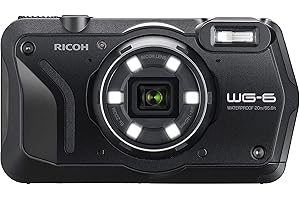 RICOH WG-6 Webcam Black Waterproof Camera 20MP Higher Resolution Images 3-inch LCD Waterproof 20m Shockproof 2.1m Underwater 