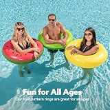JOYIN Pool Inflatable Rings 82.5cm Fruit 3 Pack Watermelon Kiwi Lemon view 4