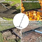 Walensee 165cm Bow Rake Heavy Duty 17 Tines Stainless Steel Handle Garden Tool view 7