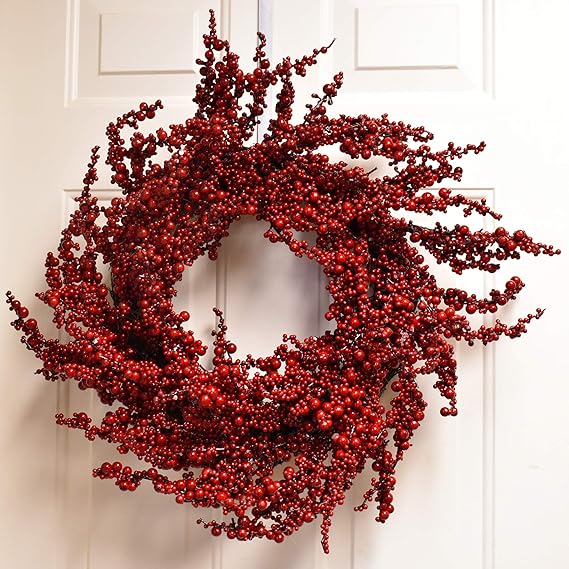 Red Holiday Berry Wreath Christmas Red Berry Wreath CH4768 Amazon.co