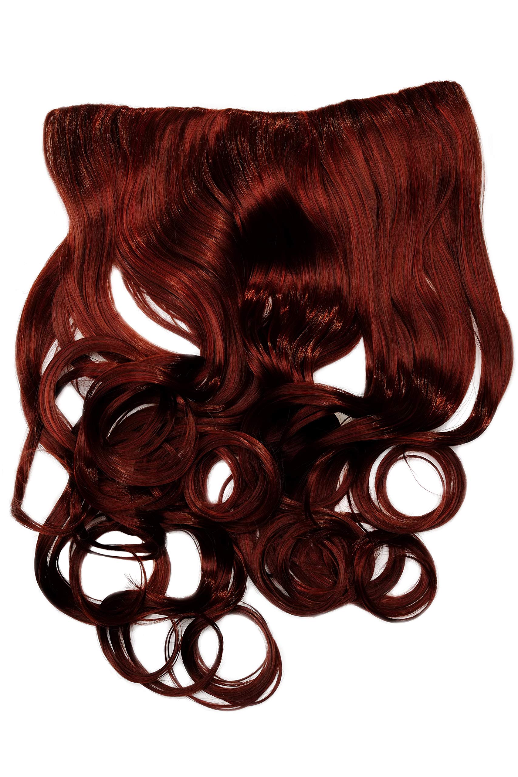 WIG ME UP - WH5008-180C-35 Hairpiece Halfwig (half wig) 5 micro clip Clip-In Extension heat resistant long curled curls red brown auburn