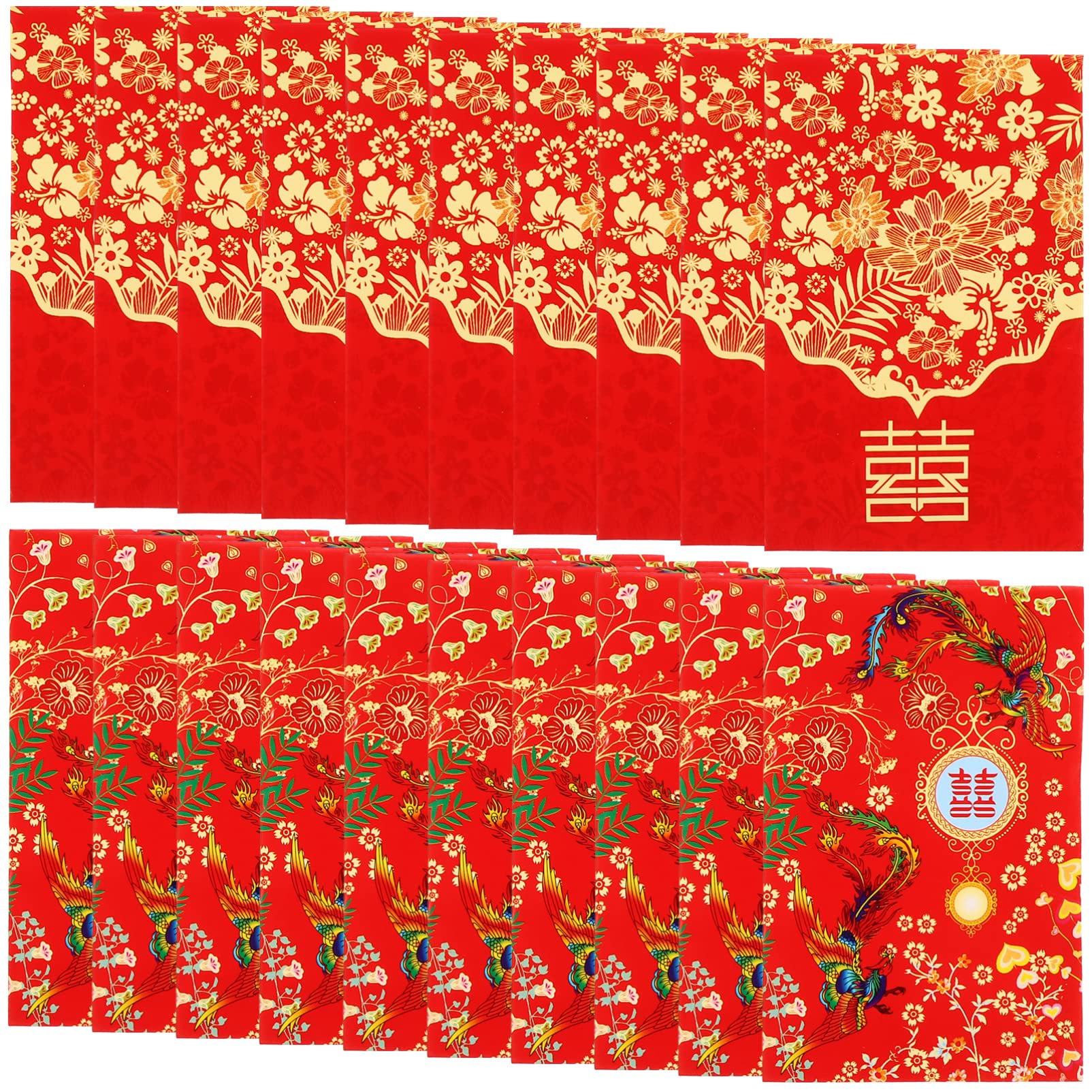 80pcs Happy Wedding Red Packet Chinese Red Envelopes HongBao Lucky Envelopes Wedding Wallet Money Bags