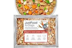 JustFoodForDogs Frozen Fresh Dog Food, Complete Meal or Topper, Beef & Russet Potato Human Grade Recipe, 18 oz (Pack of 7)